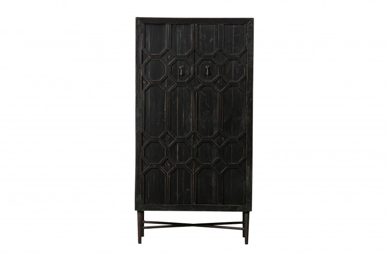 CABINET HEXA WOOD BLACK - CABINETS, SHELVES